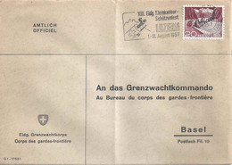 Amtlicher Brief  "Eidg.Grenzwachtkorps"  Luzern - Basel        1957 - Cartas