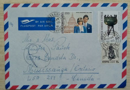 1981 CANADA TO GERMANY COVER WITH 3 STAMPS ROYAL WEEDING - Cartas