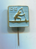 Rowing Kayak Canoe - North Korea Federation Association, Vintage Pin Badge Abzeichen - Roeisport