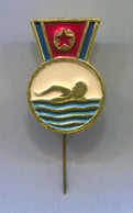 Swimming Natation - North Korea Association Federation, Vintage Pin Badge Abzeichen - Nuoto