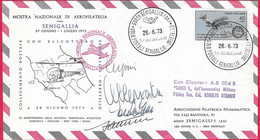 VOLO SPECIALE CON AB.2048 DA SENIGALLIA A ORBETELLO *26.06.1973* PER 40° CROCERA NORD ATLANTICA SU BUSTA UFFICIALE - Airmail