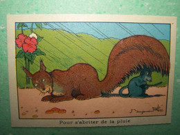 LES ILLUSTRATEURS. BENJAMIN RABIER. LES SOURIS. LES RENARDS. "POUR S'ABRITER DE LA PLUIE" - Rabier, B.