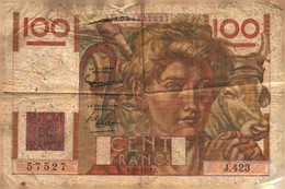 T 1 > France 100 Francs >   E.7-2-1952.E. - 100 F 1945-1954 ''Jeune Paysan''