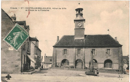 CPA-Carte Postale France  Chatelus Malvaleix  Hôtel De Ville Place De La Fontaine 1925  VM55647 - Chatelus Malvaleix