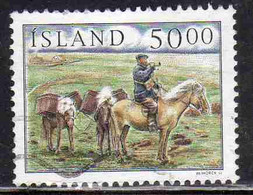 ISLANDA ICELAND ISLANDE ISLAND 1997 RURAL POSTMAN 50.00k USED USATO OBLITERE' - Oblitérés