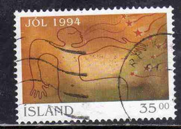 ISLANDA ICELAND ISLANDE ISLAND 1994 CHRISTMAS NATALE NOEL WEIHNACHTEN NAVIDAD 35.00k USED USATO OBLITERE' - Used Stamps