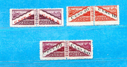 San. MARINO * -1945 - PACCHI POSTALI - Cent. 5-10-60-. Unif. 16-17-22. MH* - Spoorwegzegels