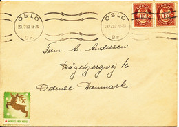 Norway Cover Sent To Denmark Oslo 23-12-1953 Also With A Christmas Seal - Covers & Documents