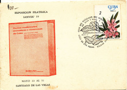 Cuba Card Single Franked With Special Postmark Exposicion Filatelica Sanvex 77 31-31977 - Cartas & Documentos