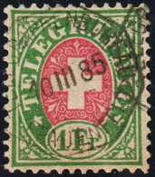 Heimat TG Frauenfeld 1885-03-10 Poststempel Auf Telegraphen-Marke 1 Fr.. Zu#17 - Télégraphe