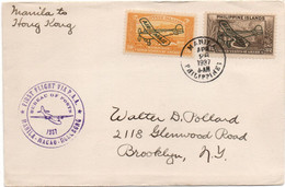 1937 - ENVELOPPE AIR MAIL MANILA TO HONG KONG (PHILIPPINE ISLANDS / PHILIPPINES) - Philippines