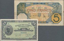 French West Africa: Banque De L'Afrique Occidentale, Lot With 7 Banknotes, 1932- - West African States