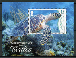 BVI 2017 MNH Turtles Stamps Underwater Life Pt 1 Hawksbill Sea Turtle Reptiles 1v M/S - Iles Vièrges Britanniques