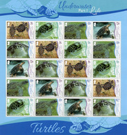 BVI 2017 MNH Turtles Stamps Underwater Life Pt 1 Reptiles 20v M/S - Iles Vièrges Britanniques