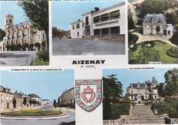 AIZENAY (85) Vues Multiples : L'Eglise - La Poste - Le Château - Rond-Point - Maison Bourgeoise - Aizenay