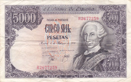 Billet De 1976 ESPAGNE 5000 Pesetas TTB  Carlos III @ N° R2677259 - [ 4] 1975-…: Juan Carlos I.