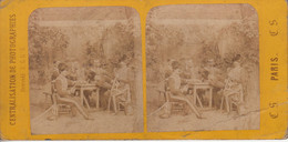 1865  Ecole Militaire Groupe D'officiers  Photo Stéréo - Stereoscopio