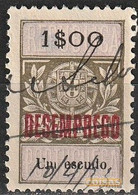Revenue/ Fiscal, Portugal - 1929, Overprinted DESEMPREGO/ Unemployment -|- 1$00 - Used Stamps