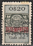 Revenue/ Fiscal, Portugal - 1929, Overprinted DESEMPREGO/ Unemployment -|- 0$20 - Used Stamps