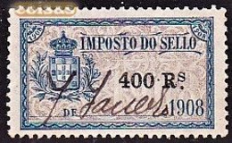 Fiscal/ Revenue, Portugal, 1908 - Imposto Do Sello -|- 400 Rs. - Usati