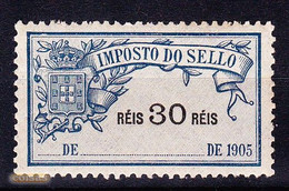 Fiscal/ Revenue, Portugal, 1905 - Imposto Do Sello -|- 30 Réis - Novo Com Goma/ MNH** - Gebraucht