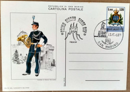 Cartolina Postale Repubblica San Marino 1987 Milite Del Concerto Militare - Storia Postale