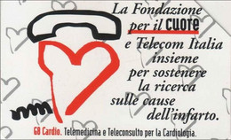 Scheda Telefonica TELECOM ITALIA "FONDAZIONE PER IL CUORE" - Catalogo Golden Lira Nr. 975, Usata - TELEFONO A CUORE - Téléphones