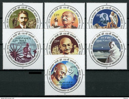 INDIA 2018 Mahatma Gandhi Round Odd Shaped Stamps 7v SET MNH P.O Fresh & Fine - Oddities On Stamps