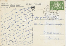 29-7-52  - C P A  D'Helsinki  Affr.  T P  15 +2 Mk   Oblit.  Jeux Olympiques - Zomer 1952: Helsinki