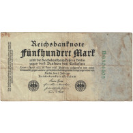 Billet, Allemagne, 500 Mark, 1922, 1922-07-07, KM:74c, B - 500 Mark