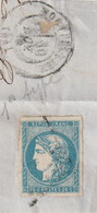 France Bordeaux 44B Au Filet Sur Fragment De Montpellier - 1870 Emission De Bordeaux