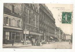 Cp, 93, SAINT DENIS , Rue De PARIS, Voyagée 1916, Commerces - Saint Denis
