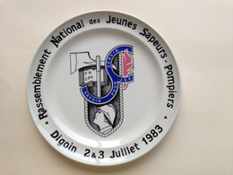 Rassemblement National Des Jeunes Sapeurs-Pompiers DIGOIN 2 & 3 Juillet 1983 Assiette Porceleine Sarreguemines FN SPF RN - Sarreguemines (FRA)