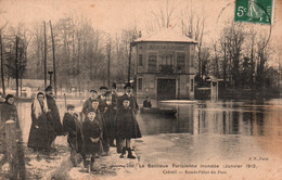 La Banlieue Parisienne Inondée (Janvier 1910) Créteil, Le Rond-Point Du Parc - Carte A.N. Paris N° 296 - Overstromingen