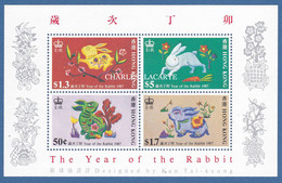 HONG KONG  1987  YEAR OF THE RABBIT  M.S. S.G MS 533  U.M. - Blocks & Kleinbögen