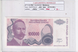 BOSNIA  100000 DINARA 1993  P151 - Bosnie-Herzegovine