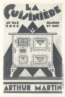 Cpa La Cuisinière Au Gaz, Coke, Charbon Et Bois, Arthur Martin  (dd) - Publicité