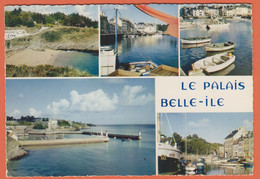 D56 - LE PALAIS : LA PLAGE DE RAMONETTE-LE PORT ET LA FORTERESSE - LE BASSIN À FLOTS - BELLE ILE EN MER - CPM Dentelée - Palais