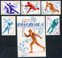 SOVIET UNION 1980 Winter Olympic Games MNH / **.  Michel 4915-19 + Block 143 - Nuovi