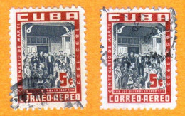 CUBA - 1953 - Correo AEREO - 2 Timbres - Oblitérés