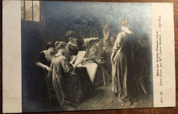 Cpa, Salon Des Artistes Français 1910 "Entre élèves" Tableau De Jeanne Maillart, Ed ND 4811 - Peintures & Tableaux