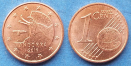 ANDORRA - 1 Euro Cent 2019 "Antelope And Eagle" KM# 520 Euro Coinage (2013) - Edelweiss Coins - Andorra