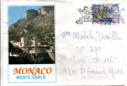 Timbre Monaco Oblitéré En France 06 - Biot 1996 - Lettre - Cartas & Documentos