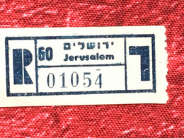 Vignette Postale R Air Mail Par Avion Hébreu Yeroushlaim Jérusalem ⭐Erinnophilie,stamp,Timbre,Label,Sticker-Bollo-Viñeta - Aviation