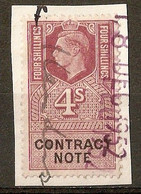 1952 - 4 S. Violet - George VI - Fiscal / Fragment - Fiscales