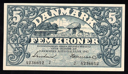 DENMARK P-30h  5 Kroner  1942  -J-  AUNC  NEUF- !!!!!!!!!! - Denemarken