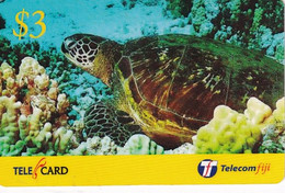 FIJI ISL. - Sea Turtle, Telecom Fiji Prepaid Card $3, Exp.date 31/10/03, Mint - Tortugas
