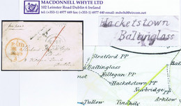 Ireland Carlow Wicklow 1849 Small Env To Dublin With Italic RH "Hacketstown/Baltinglass" BALTINGLASS MY 3 1849 Cds - Préphilatélie