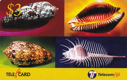 FIJI ISL. - Sea Shells, Telecom Fiji Prepaid Card $3, Exp.date 15/08/04, Mint - Peces