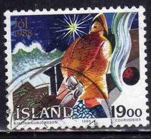 ISLANDA ICELAND ISLANDE ISLAND 1988 CHRISTMAS NATALE NOEL WEIHNACHTEN NAVIDAD 19.00k USED USATO OBLITERE' - Oblitérés